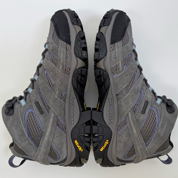 Merrell Womens Moab 2 II Mid Hiking Boot Grey Granite Waterproof Outdoor Shoe - Picture 5 of 9